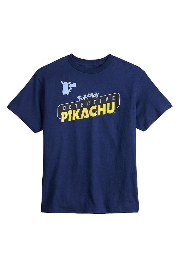 Boys 8-20 Detective Pikachu Tee, Boy's, Size: Small, Blue