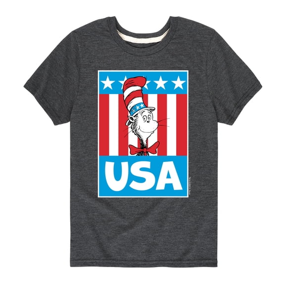 Dr. Seuss - Cat In The Hat USA - Toddler And Youth Short Sleeve Graphic T-Shirt