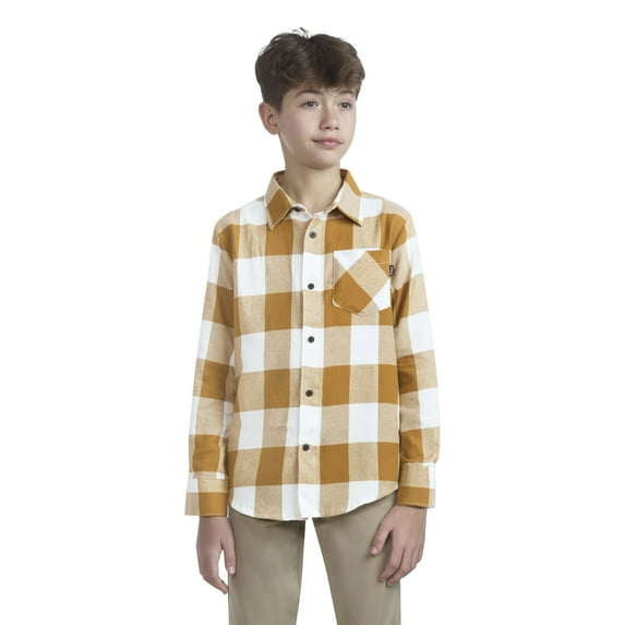 Boys 8-20 Hurley Long Sleeve Flannel Top Color: Sail Size: MEDIUM