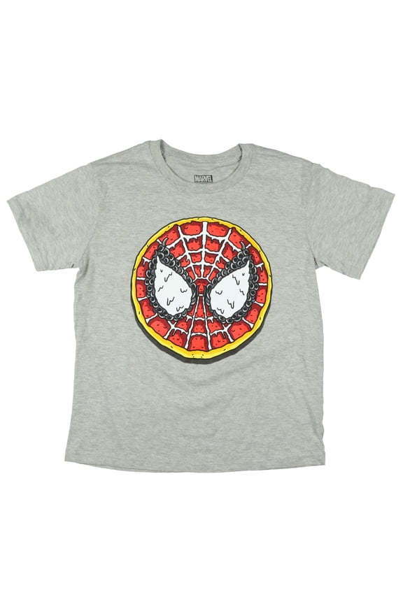 Marvel Spider-Man Shirt Boys' Pizza Face Short Sleeve Graphic Top