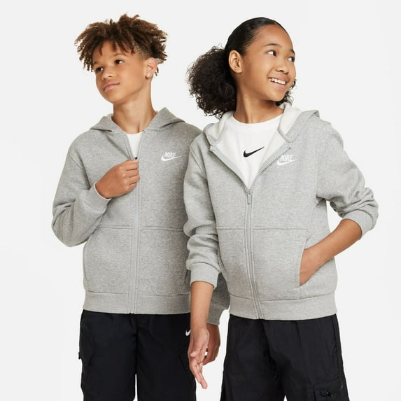 Boys 8-20 Nike Club Fleece Full-Zip Hoodie Color: Dk Grey Heather Size: X LARGE