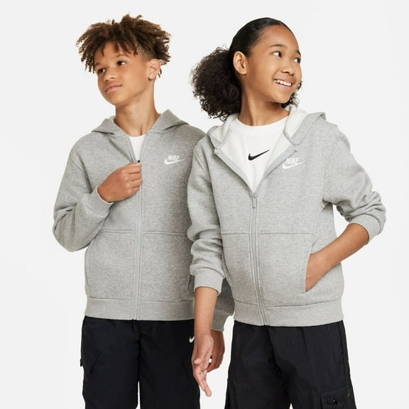 Boys 8-20 Nike Club Fleece Full-Zip Hoodie Color: Dk Grey Heather Size: X LARGE