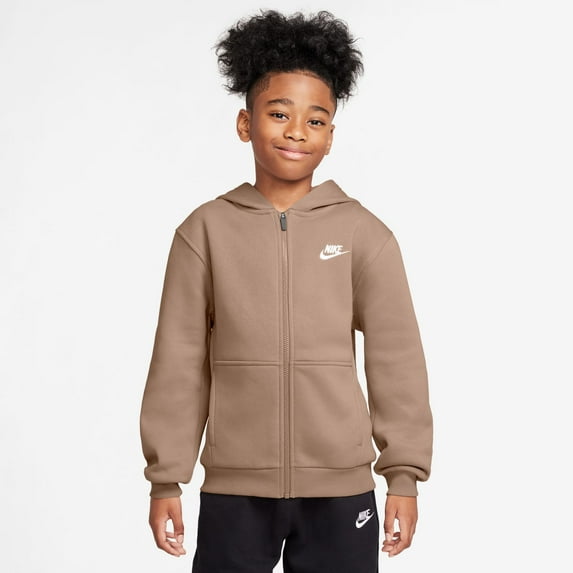 Boys 8-20 Nike Club Fleece Full-Zip Hoodie Color: Hemp Size: SMALL