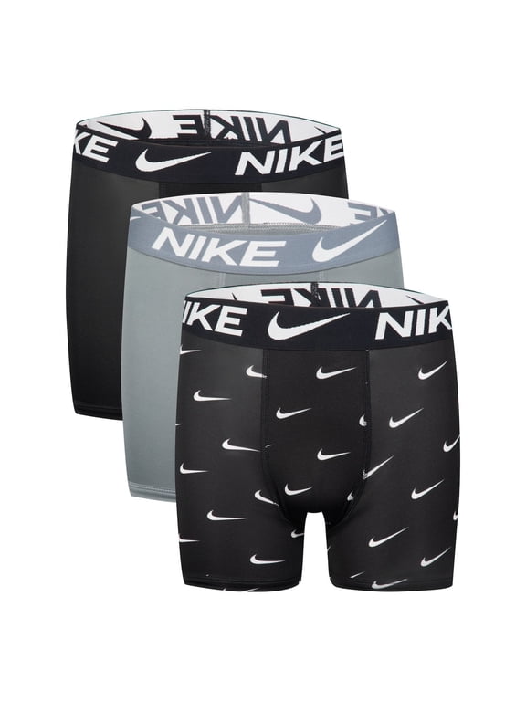 Boys 8-20 Nike Dri-FIT Boxers 3-Pack Color: Grey Black Size: MEDIUM
