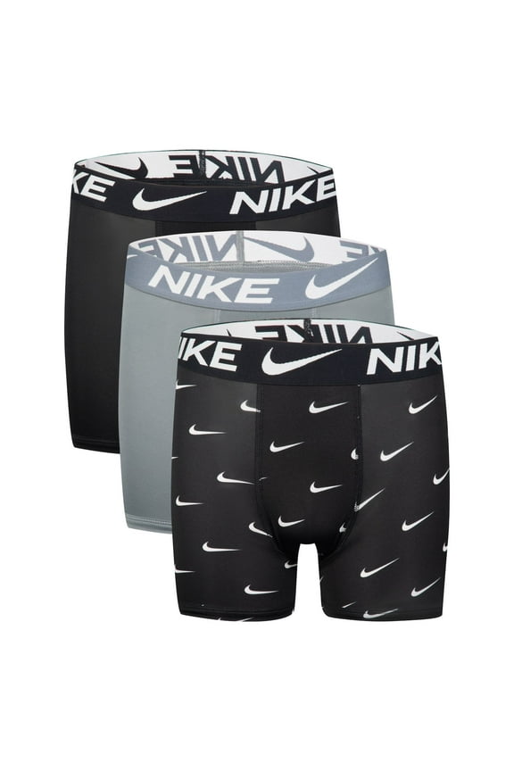 Boys 8-20 Nike Dri-FIT Boxers 3-Pack Color: Grey Black Size: MEDIUM