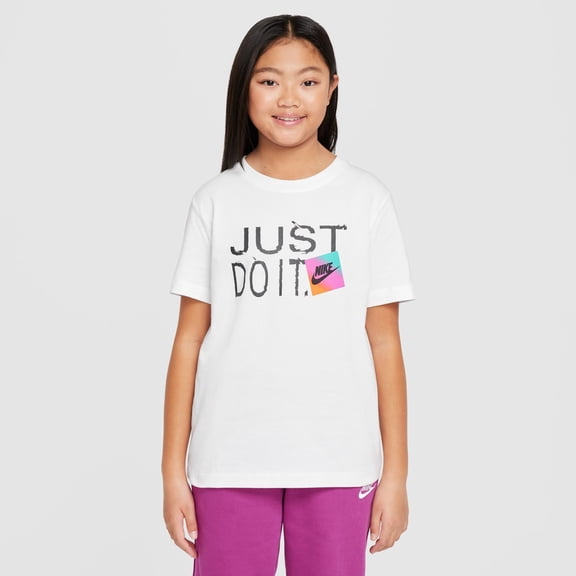 Boys 8-20 Nike Sportswear Just Do It Logo T-Shirt Color: White Size: LARGE