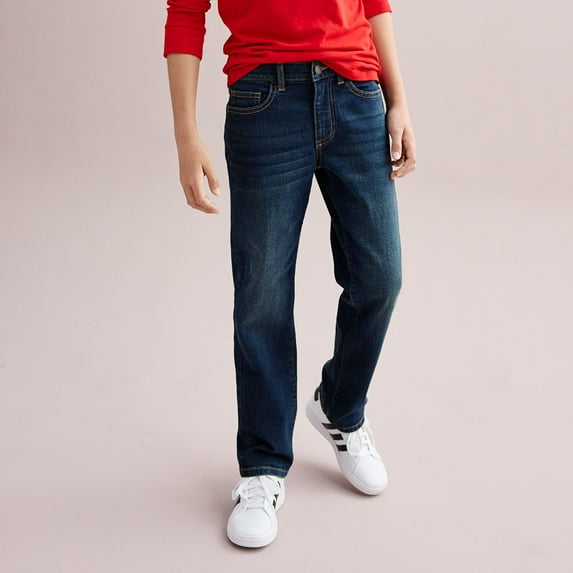 Boys 8-20 Sonoma Goods For Life® Straight-Fit Flexwear Denim Jeans in Regular & Husky Sizes Color: Dark Wash Size: 18