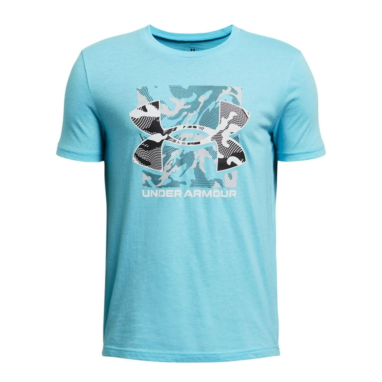 Boys 8-20 Under Armour Box Logo Camo Tee Color: Sky Blue Size