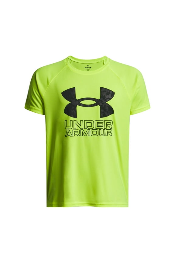 Boys 8-20 Under Armour Hybrid Print Tech Tee in Regular & Husky Color: High Vis Yellow Size: L PLUS