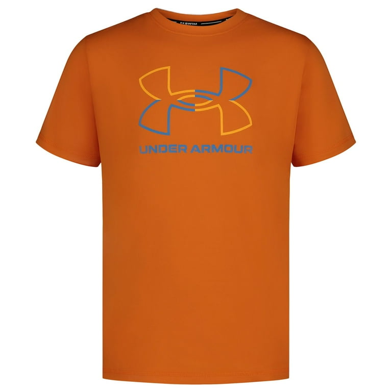 Boys 8 20 Under Armour Split Logo Surf Swim Shirt Color Atomic Size S 8