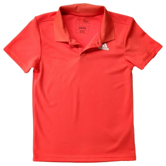 Adidas Boys Orange Polo Athletic Quick Dry Tee Shirt T-Shirt Medium 10-12