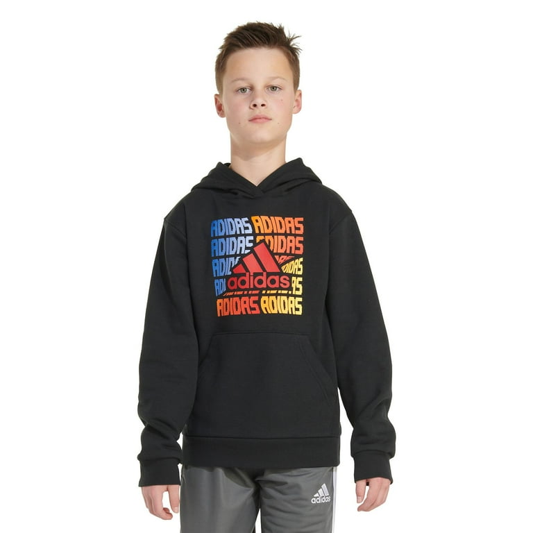Boys 8-20 adidas Brand Graphic Fleece Hoodie Color: Black With