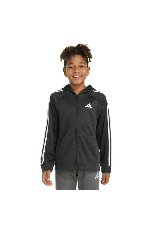 Boys 8-20 adidas Game & Go Hooded Jacket in Regular & Husky Color: Black Heather Size: X LARGE