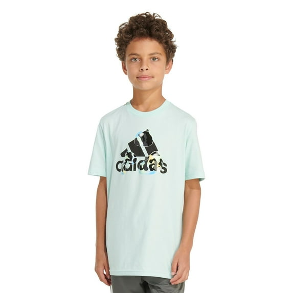 Boys 8-20 adidas Logo Bubble Tee Color: Semi Aqua Flash Size: LARGE
