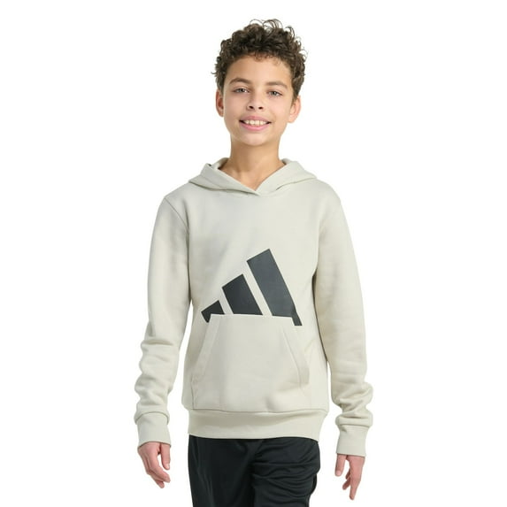 Boys 8-20 adidas Long Sleeve Essential Big Logo Graphic Pullover Hoodie Color: Alumina Size: MEDIUM