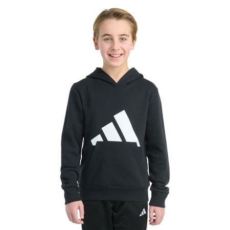 Boys 8-20 adidas Long Sleeve Essential Big Logo Graphic Pullover Hoodie Color: Black Size: MEDIUM