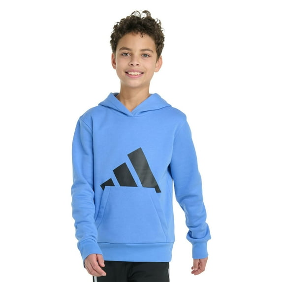 Boys 8-20 adidas Long Sleeve Essential Big Logo Graphic Pullover Hoodie Color: Blue Size: X LARGE
