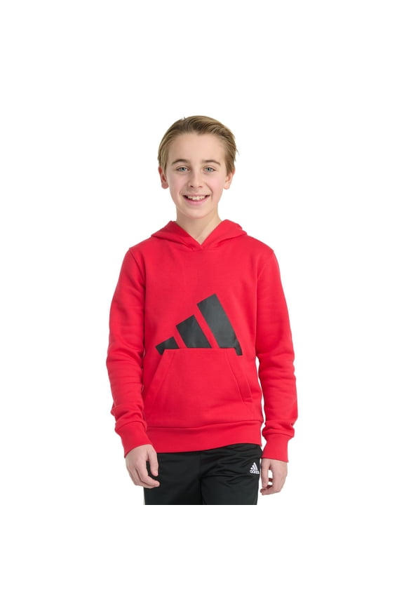 Boys 8-20 adidas Long Sleeve Essential Big Logo Graphic Pullover Hoodie Color: Red Size: MEDIUM