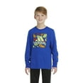 thumbnail image 1 of Boys 8-20 adidas Smiley Graphic Long Sleeve Tee Color: Royal Blue Heather Size: LARGE, 1 of 4
