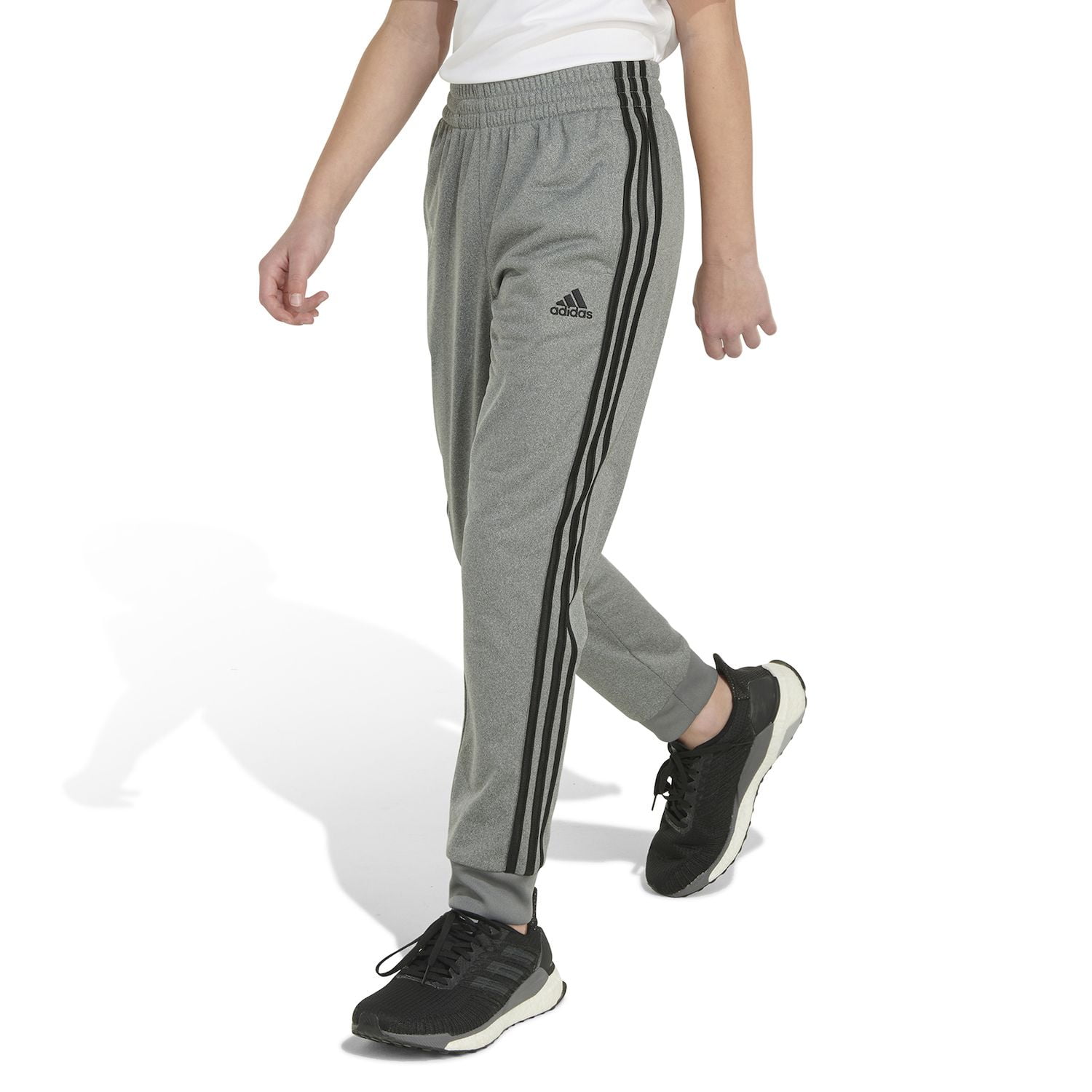 Boys 8 20 adidas Tricot Jogger Pants Color Black W Dark Red Size SMALL Walmart