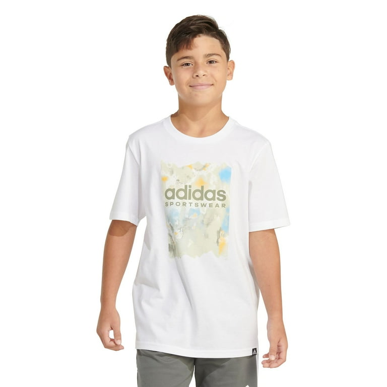 Boys 8 20 adidas Wash Fill Tee Color White Size SMALL Walmart