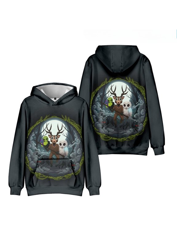 Boys 99 Nights In The Forest 3D Figure Hoodie Kids 99 Nights In The Forest Character Group Hoody