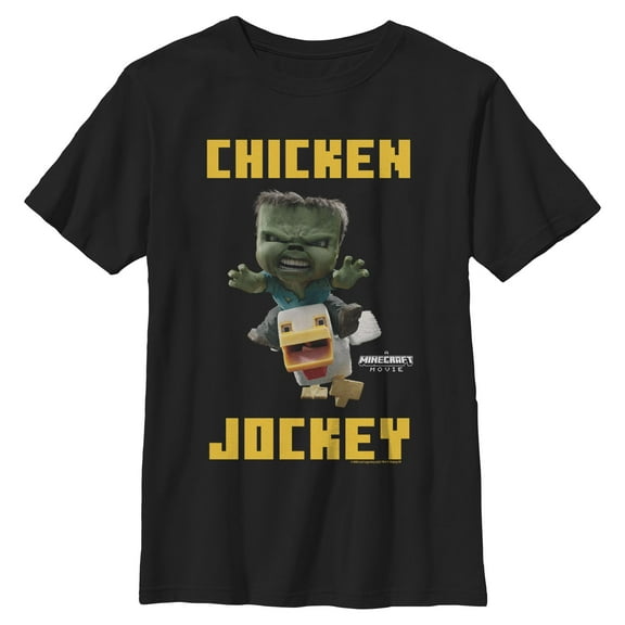 Boys A Minecraft Movie Chicken Jockey T Shirt