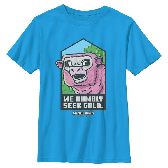Boys A Minecraft Movie We Humbly Seek Gold Sheep Poster T Shirt