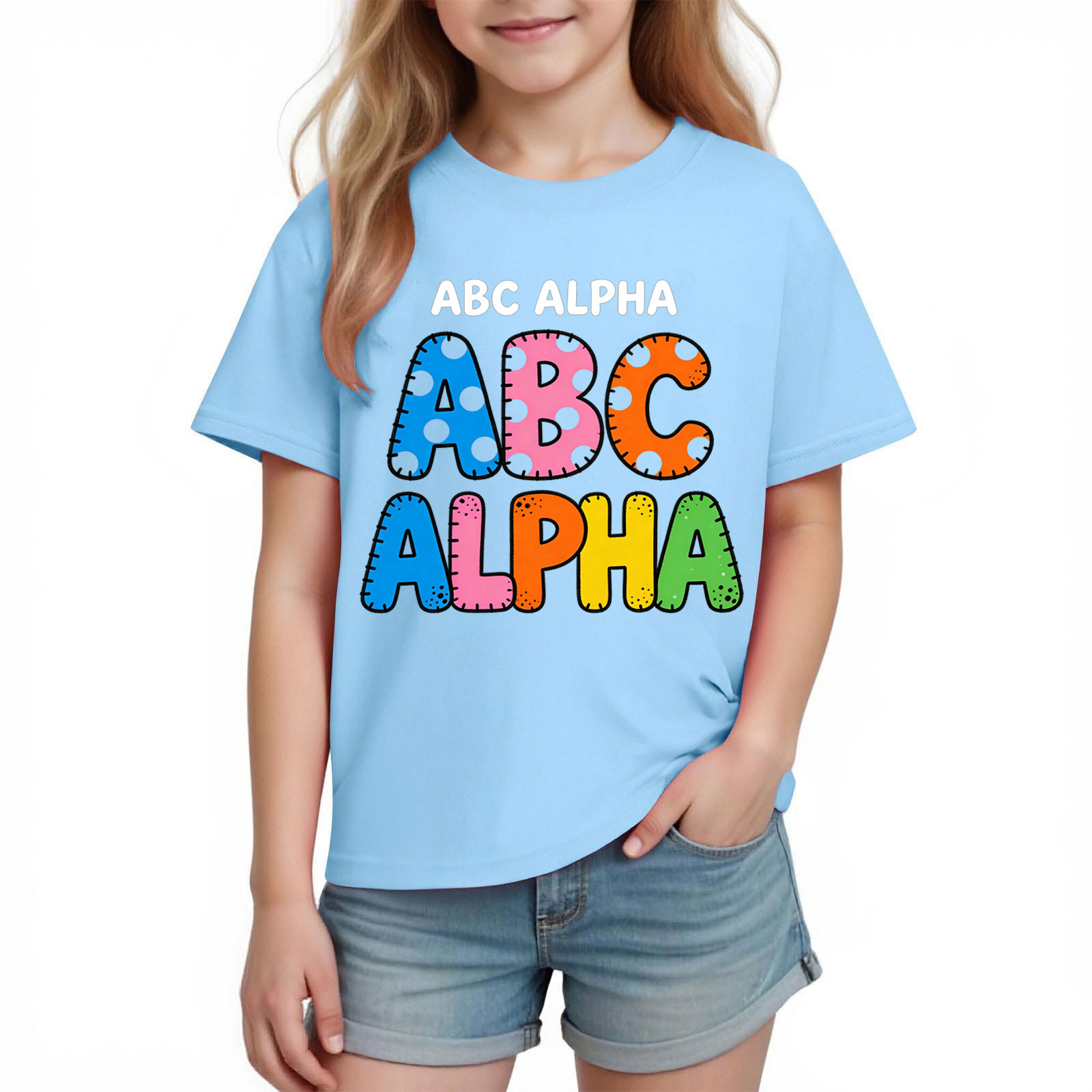 Boys ABC Alphabet Graphic Tshirt Blue 100 Cotton Soft Tee For Kids To Boys ABC Alphabet Graphic Tshirt Blue 100 Cotton Soft Tee For Kids To