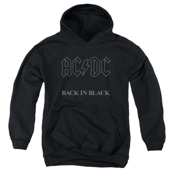 Boys' AC/DC Back In Black Hooded Sweatshirt Youth Small Black