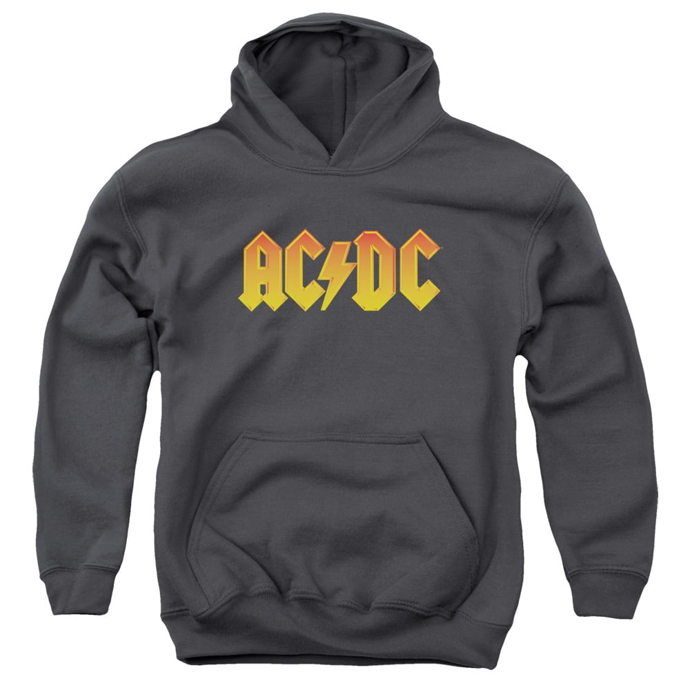 Boys' AC/DC Logo Hooded Sweatshirt Youth Large Grey - Walmart.com