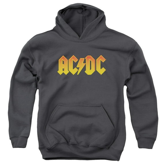 Boys' AC/DC Logo Hooded Sweatshirt Youth X-Large Grey
