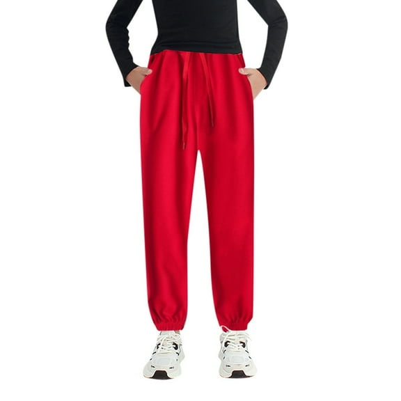 Boys Active Jogger Sweatpants With Pockets for Kids Warm Casual Trousers Stylish Solid Pants for Boys and Girls