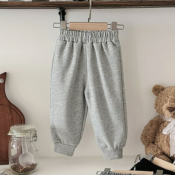 Boys Active Pants Solid Long Toddler Winter Pants with Pockets for Toddler Boys Girls 3-4 Years