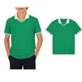 thumbnail image 1 of Boys Active Short Sleeve Polo Shirt Breathable Green Active Performance Tennis Shirts for School Uniform 13-14 Years, 1 of 4