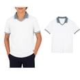 thumbnail image 1 of Boys Active Short Sleeve Polo Shirt Breathable White Active Performance Tennis Shirts for School Uniform 13-14 Years, 1 of 6