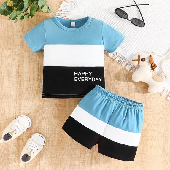 Boy's Short Sleeved Running Suit Quick Drying Short Sleeve Shirt Short Sets Baby Casual Summer Clothes for Kids 9-12M