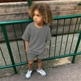 thumbnail image 1 of Boy's Short Sleeved Running Suit Quick Drying Short Sleeve T-Shirt Tops Casual Shorts Toddler Family Outfits Matching Sets 1-2 Years, 1 of 8