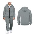 thumbnail image 1 of Boys Active Sweatsuit 2 Piece Long Sleeve Zip Up Hoodie Sweatpants Joggers Set Fall Winter Clothes Clothes for Boys 4-5 Years, 1 of 6