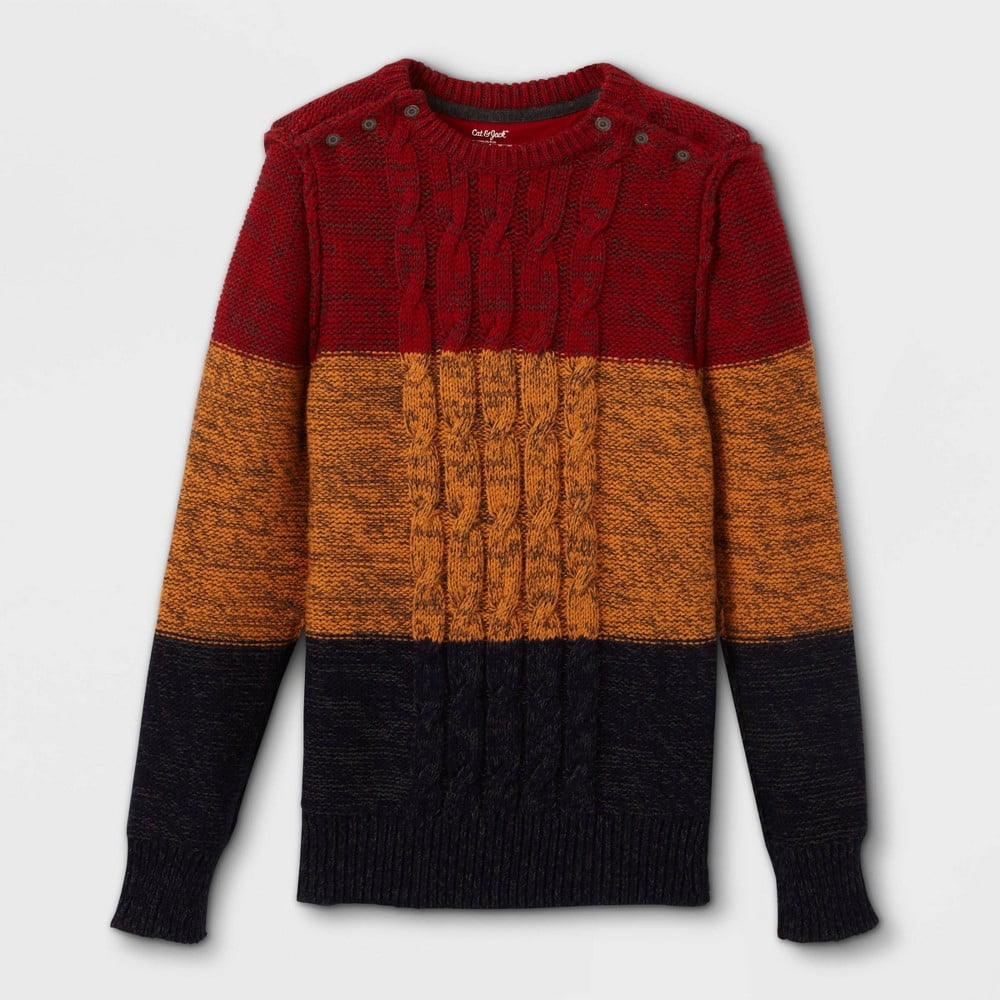 Boys Adaptive Cable Pullover Sweater Cat Jack XL One Color