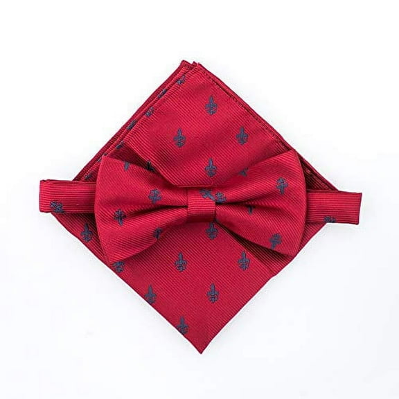 Bow Tie Set | Red Fleur De Lis Bowties | Red Canada Bow Tie