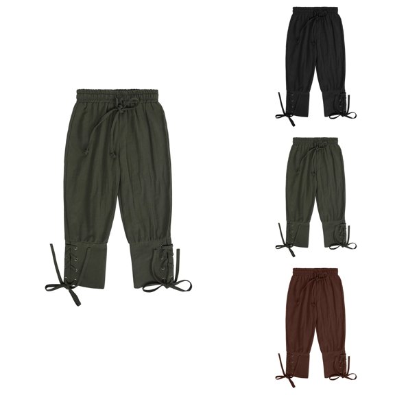 Boys' Adjustable Waist Relaxed Fit Solid Color Nine Inch Classic Casual Pants