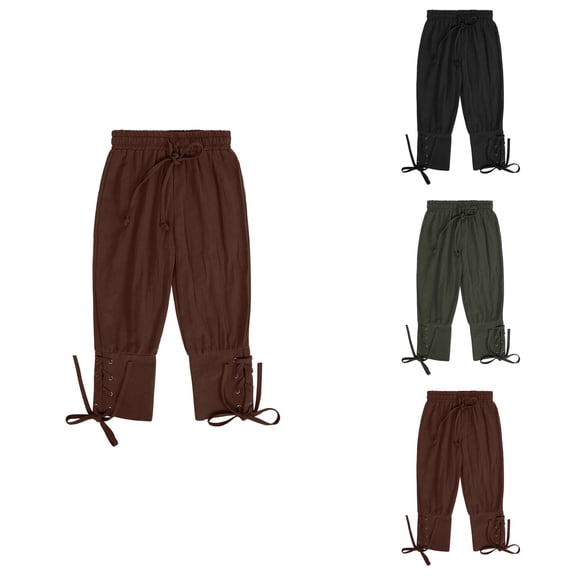 Boys' Adjustable Waist Relaxed Fit Solid Color Nine Inch Classic Casual Pants