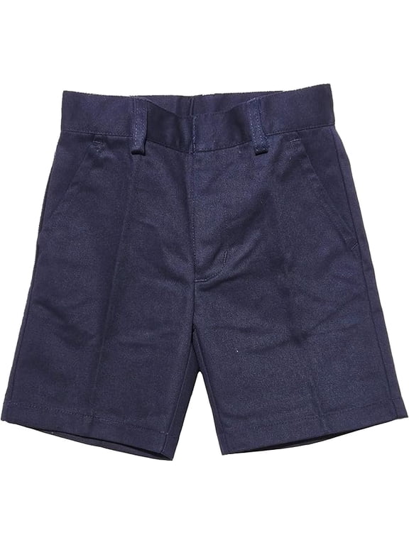 Boys Adjustable Waist School Uniform Flat Front Straight Shorts Regular Sizes 4-20
