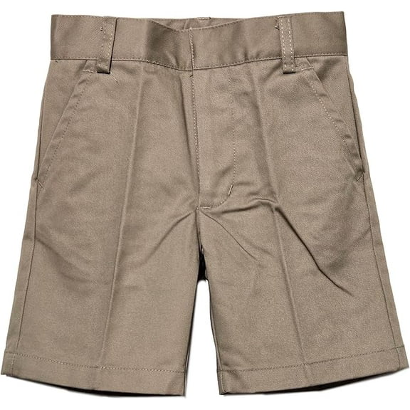 Boys Adjustable Waist School Uniform Flat Front Straight Shorts Regular Sizes 4-20