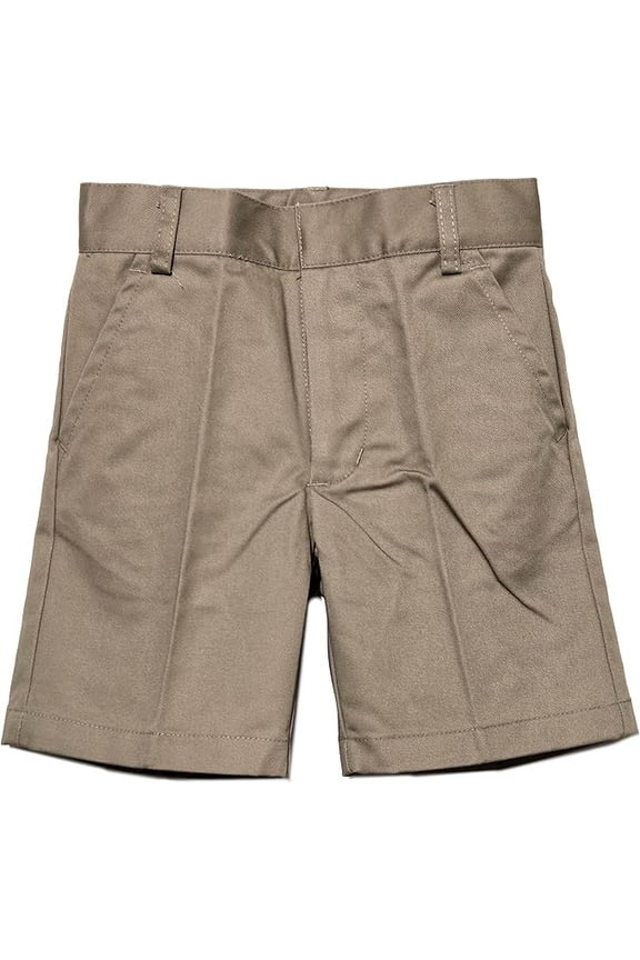 Boys Adjustable Waist School Uniform Flat Front Straight Shorts Regular Sizes 4-20