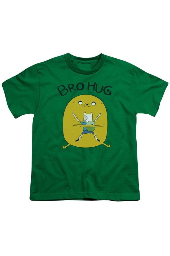 Boys' Adventure Time Bro Hug T-shirt Youth Medium Kelly Green