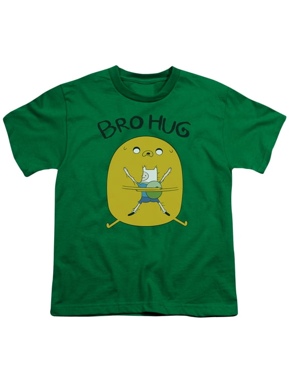 Boys' Adventure Time Bro Hug T-shirt Youth Small Kelly Green
