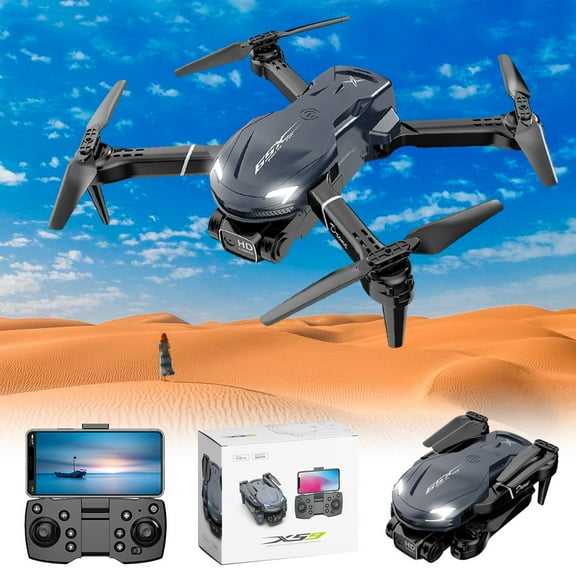 Boys Age 10-12 Gift Ideas, Drone with Dual 4K HD Camera Remote Control Toys Gifts for Boys Girls with Altitude Hold Headless Mode, Black, One Size