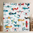 thumbnail image 1 of Airplane 42"x90" Set of 2 Panels Window Curtains & Drapes Bedroom,Colorful Cartoon Propeller Plane Blackout Curtains Cute Cartoon Airplanes Curtains Aviation Themed Darkening Curtains, 1 of 6